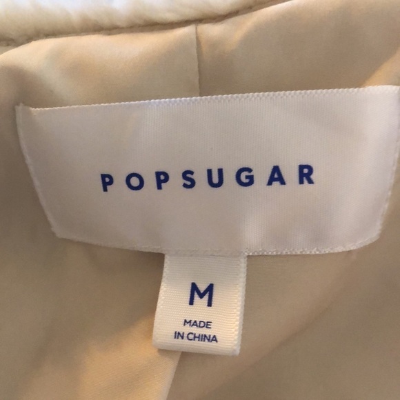 POPSUGAR Fluffy Cream Faux Fur Teddy Bear Coat Furry Fluffy Flirty Size Medium - Picture 13 of 14